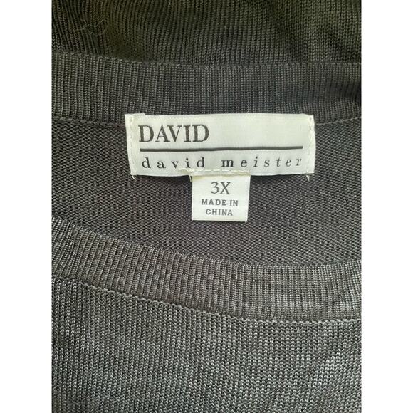 David Meister Black Asymmetrical Tunic Knit Top Womens Plus Size‎ 3X NWOT - Picture 3 of 7